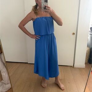 Tyche Blue Strapless Jumpsuit